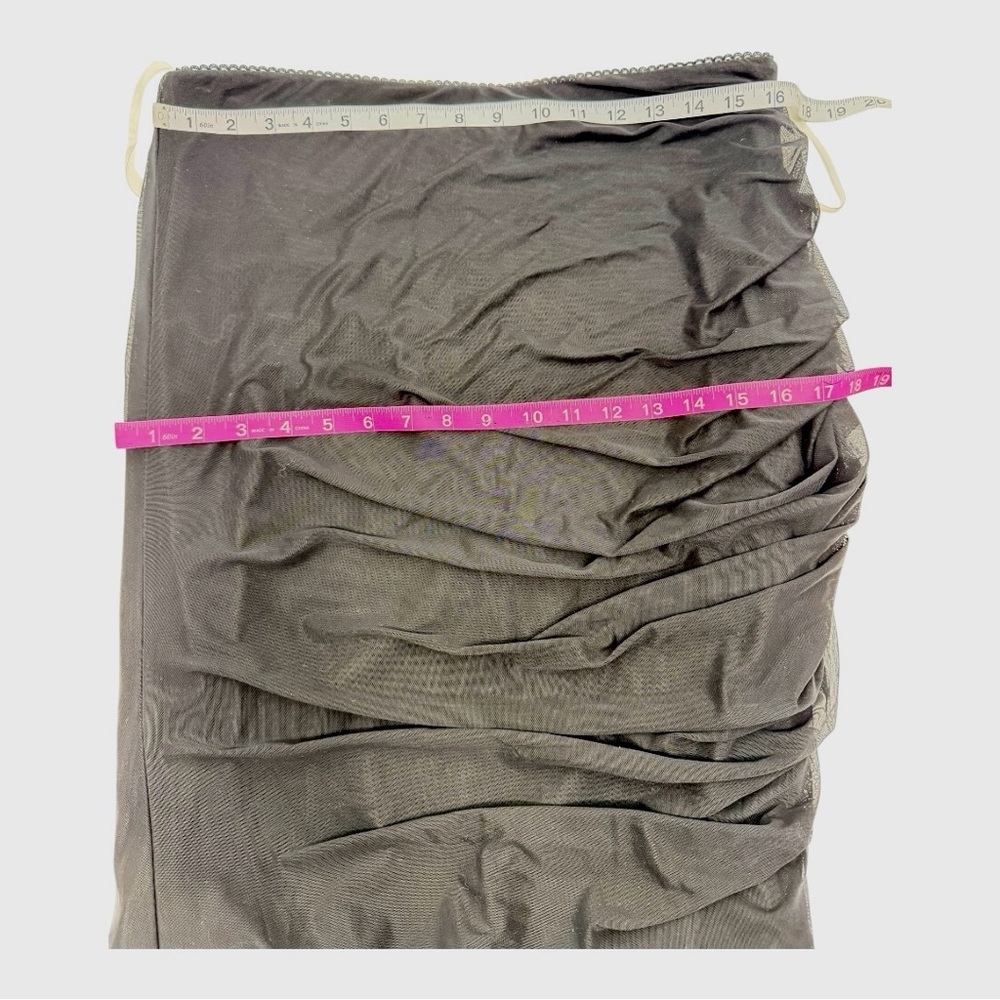 House of CB Cassidy Mesh Tulle Ruched Maxi Skirt Black - Picture 7 of 11